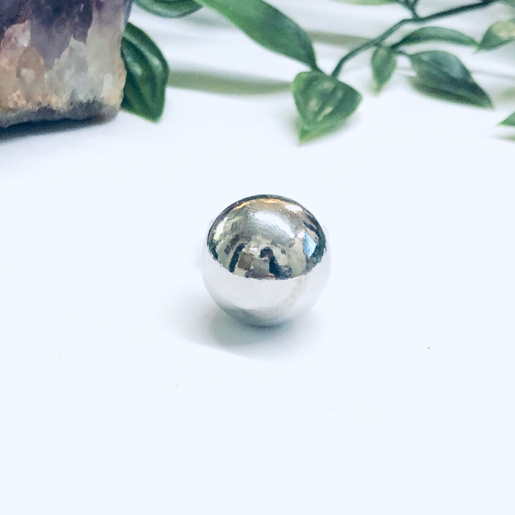 Adjustable Ball Ring, Silver Tone Ring, Large Ball Ring, Minimalist Style Jewelry, Sizable Ring