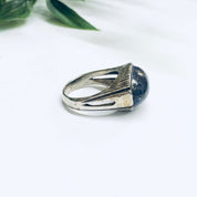Vintage Ring with Blue Lapis Stone, Blue Stone Ring, Statement Ring, Cocktail Ring, Unique jewelry, Valentines Day Gift