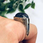 Vintage Ring with Blue Lapis Stone, Blue Stone Ring, Statement Ring, Cocktail Ring, Unique jewelry, Valentines Day Gift