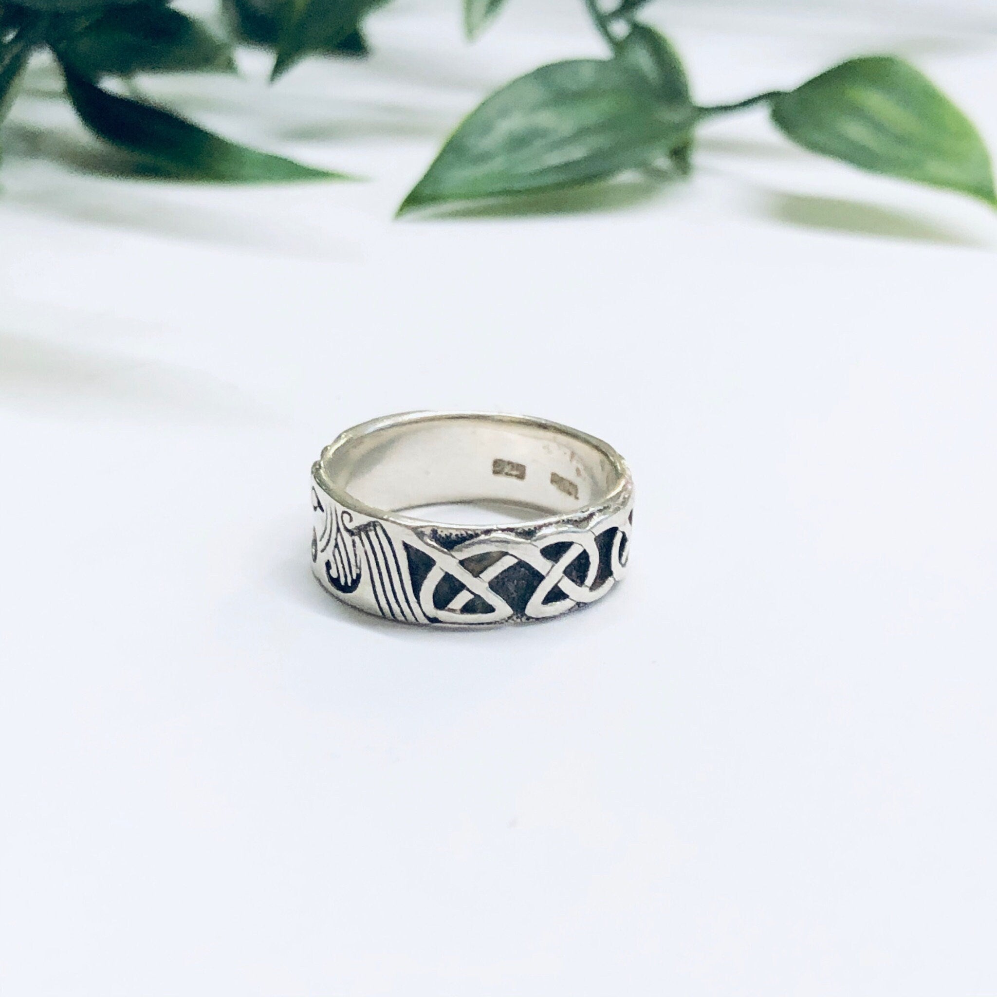 Thing Band Ring, Silver Vintage Ring, Animal Ring, Celtic Knot Ring, Simple Jewelry, Valentines Day Gift