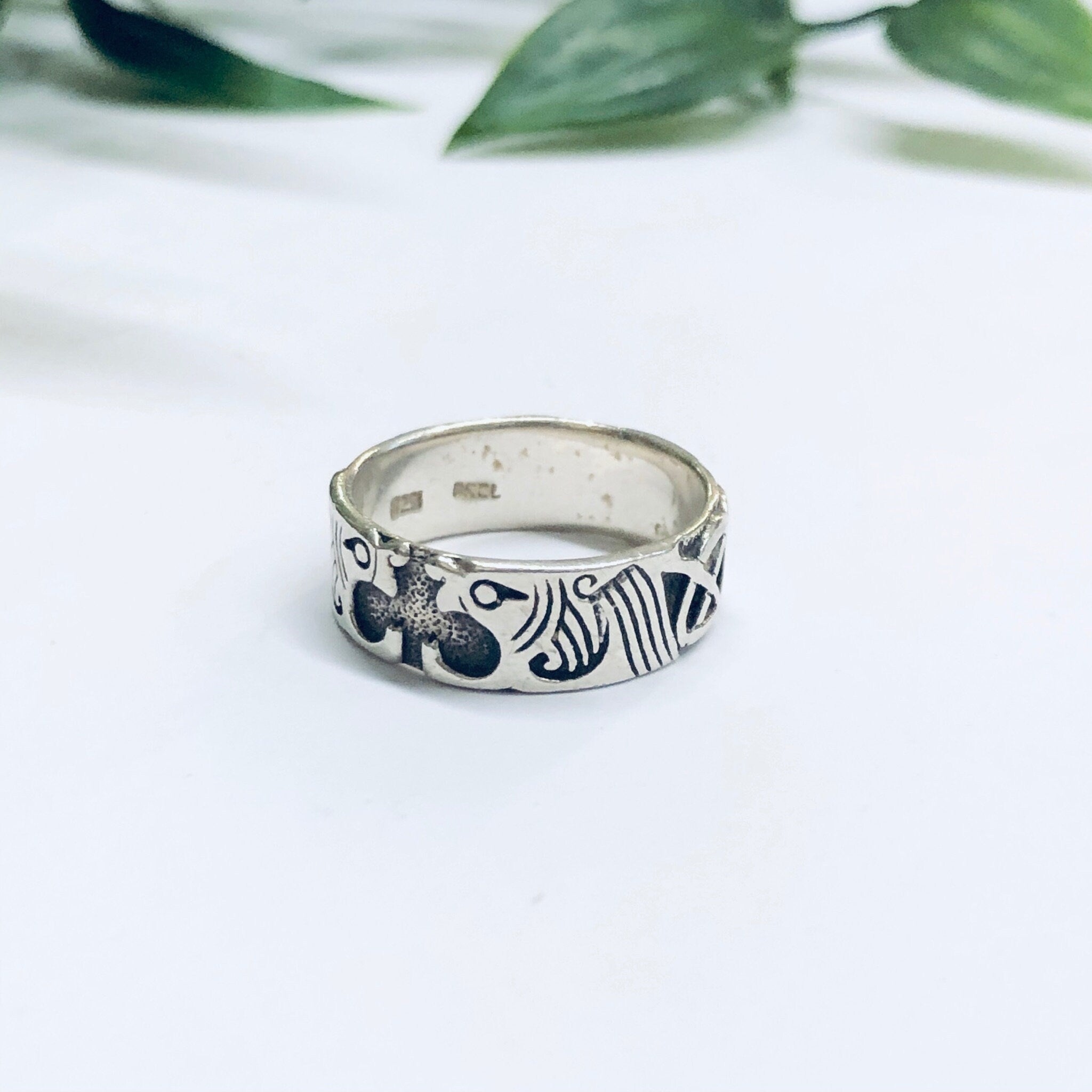 Thing Band Ring, Silver Vintage Ring, Animal Ring, Celtic Knot Ring, Simple Jewelry, Valentines Day Gift