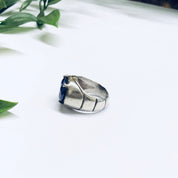Vintage Ring with Purple Stone, Vintage Silver Ring, Purple and Silver Ring, Purple Jewelry, Statement Ring