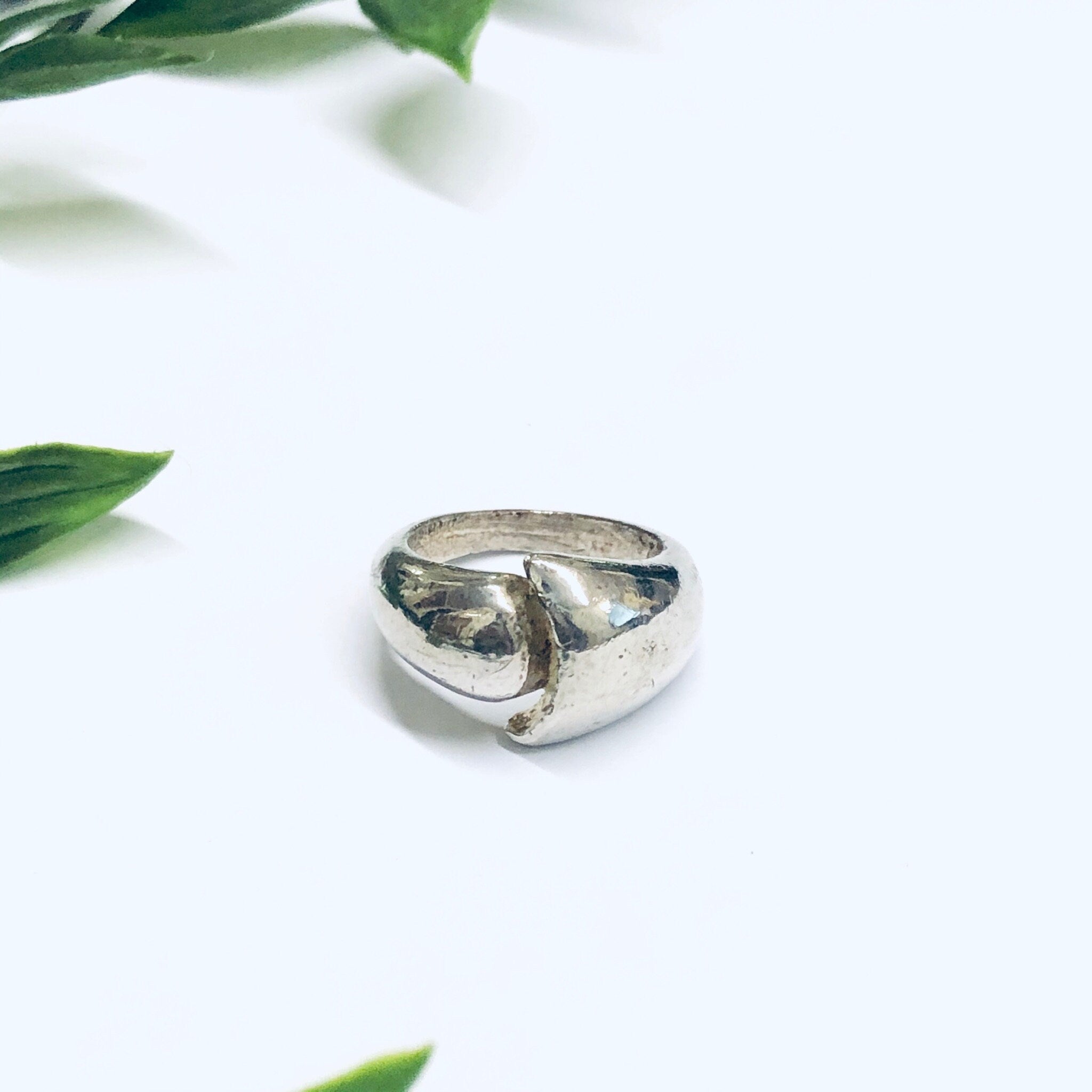 Vintage Silver Ring with Abstract Design, Unique Design Ring, Abstract Jewelry, Vintage Jewelry