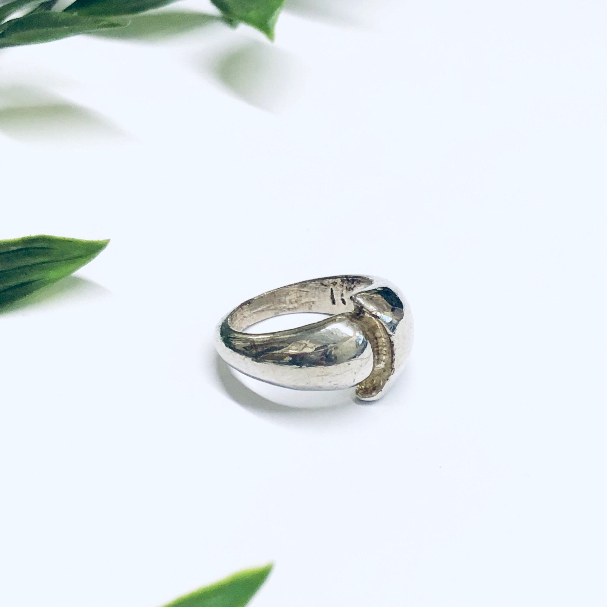 Vintage Silver Ring with Abstract Design, Unique Design Ring, Abstract Jewelry, Vintage Jewelry