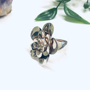 Vintage Paola Valentino Ring, Large Flower Ring, Silver Flower Jewelry, Vintage Silver Ring, Floral Jewelry