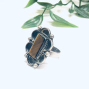 Vintage Tigers Eye Ring, Silver and Tigers Eye Ring, Tigers Eye Jewelry, Gemini Birthstone, Large Statement Ring
