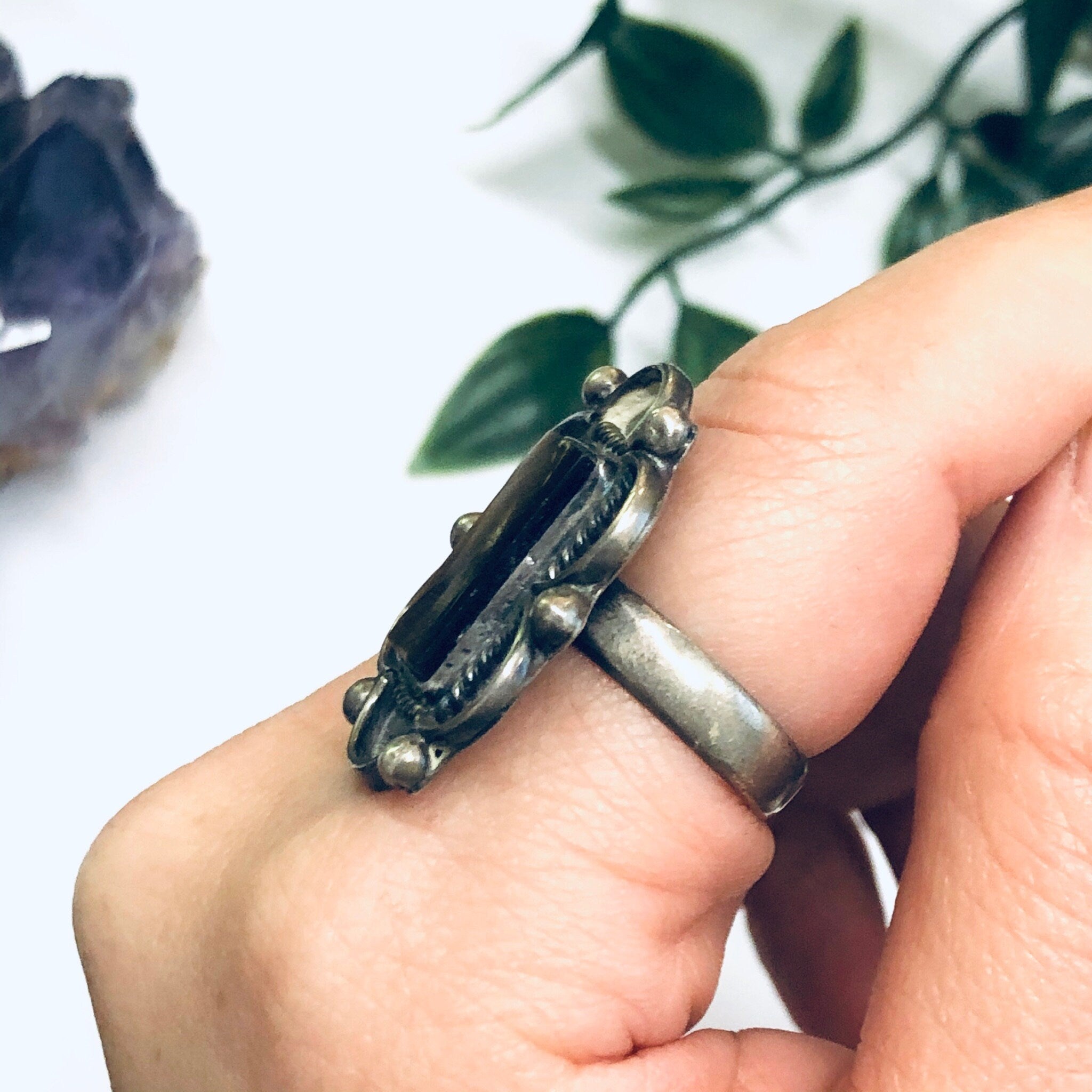 Vintage Tigers Eye Ring, Silver and Tigers Eye Ring, Tigers Eye Jewelry, Gemini Birthstone, Large Statement Ring
