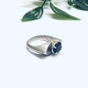 Vintage Silver Ring With Purple Gemstone, Unique Silver Ring, Purple Gemstone Jewelry, Minimalist Style Ring
