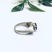 Vintage Silver Ring With Purple Gemstone, Unique Silver Ring, Purple Gemstone Jewelry, Minimalist Style Ring