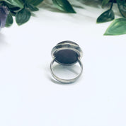 Vintage Silver Ring with Smokey Purple Gemstone, Large Statement Ring, Silver and Purple Ring, Unique Jewelry, Dark Purple Ring