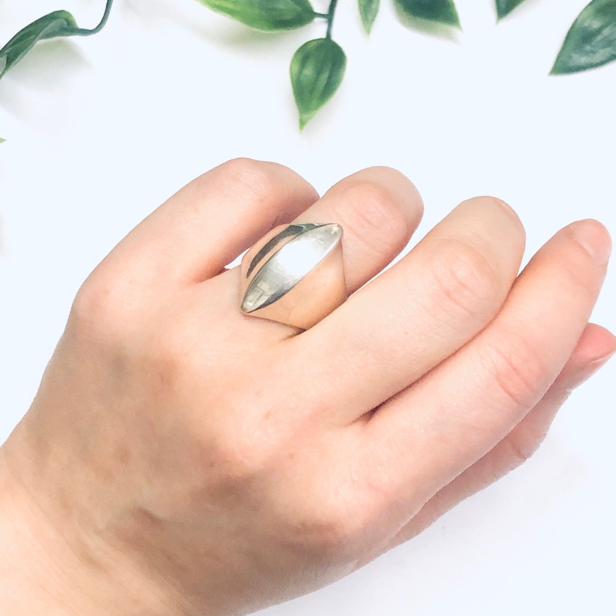 Abstract Vintage Silver Ring, Unique Design Ring, Minimalist Style Jewelry, US Size 7 Ring, Abstract Jewelry