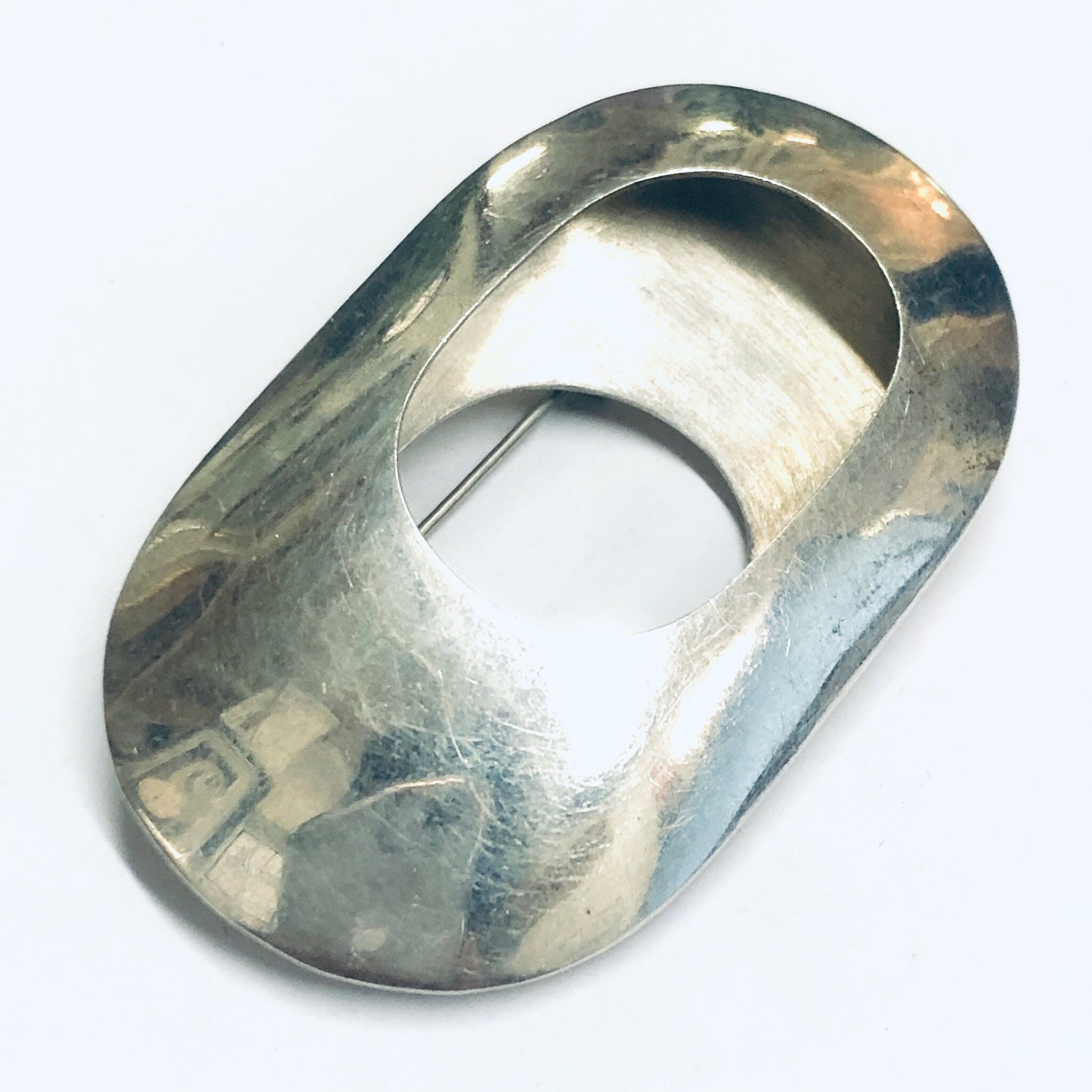 Abstract Vintage Taxco Brooch, Vintage Silver Pin, Large Cut Out Vintage Pin, Unique Vintage Jewelry