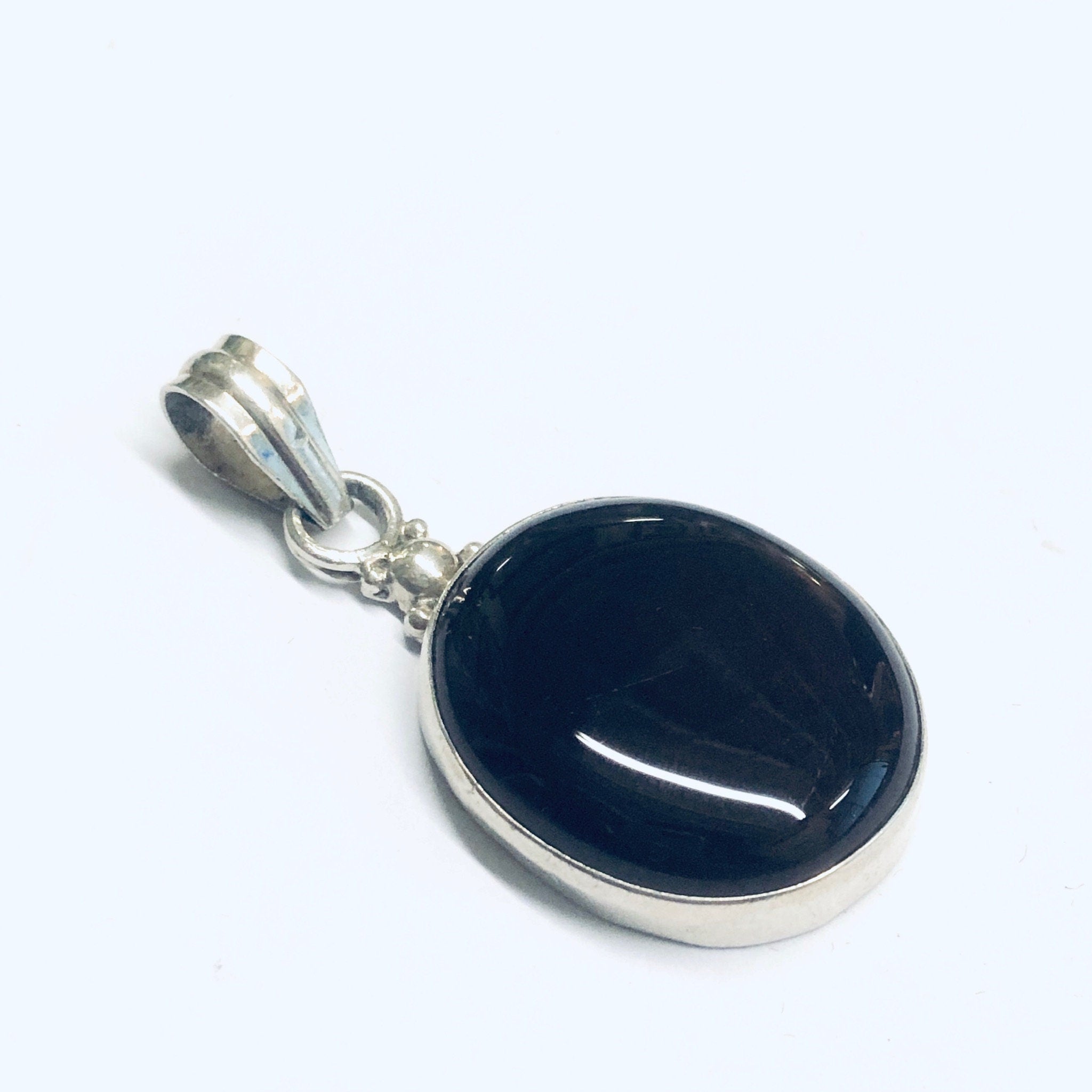 Silver Carnelian Pendant, Dark Red Pendant, Silver and Red Jewelry, Vintage Necklace Pendant