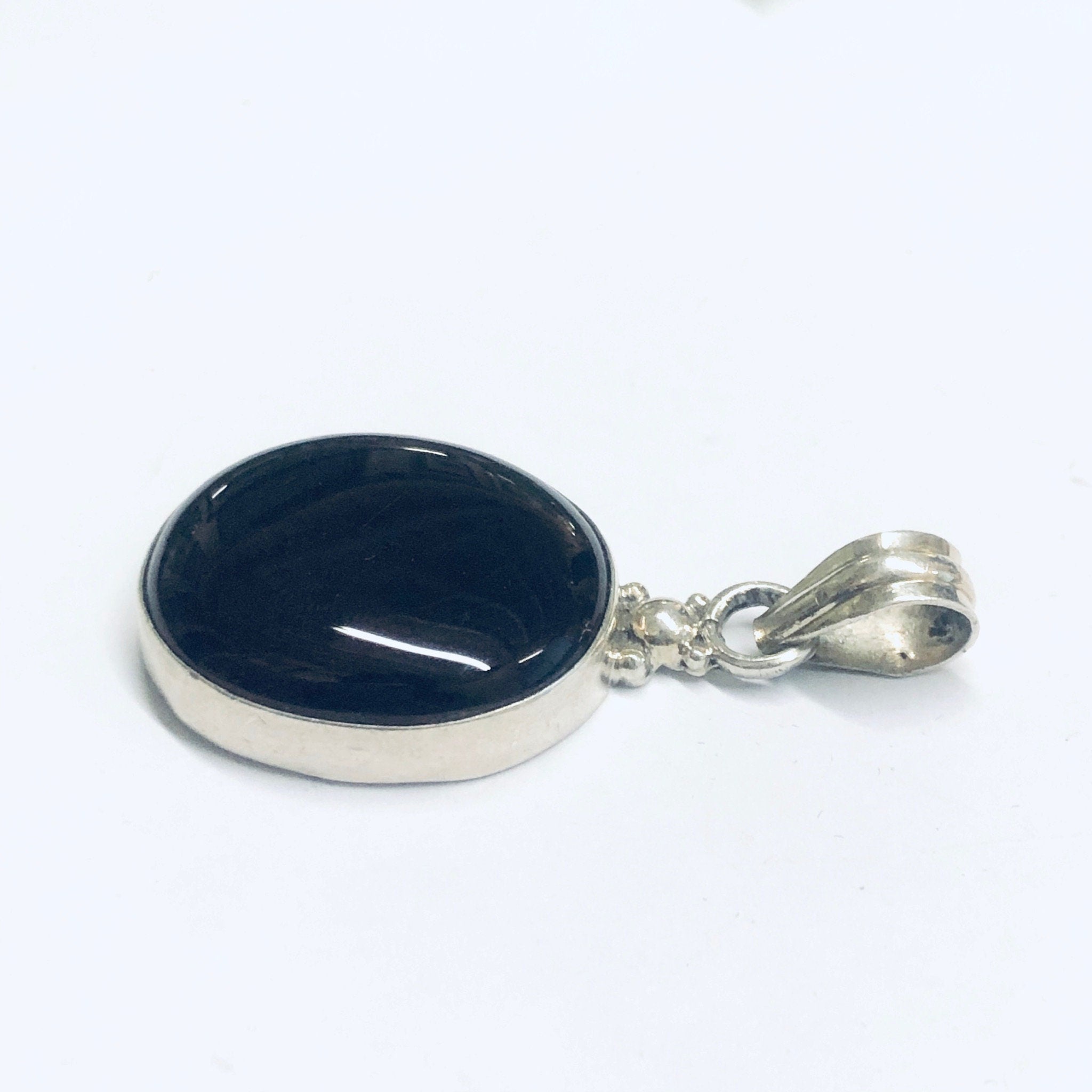 Silver Carnelian Pendant, Dark Red Pendant, Silver and Red Jewelry, Vintage Necklace Pendant