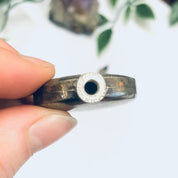 Small Vintage Silver Perfume Bottle, Perfume Bottle with Screw Top and Spoon, Etched Silver Sun Bottle, Essential Oil Bottle