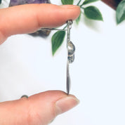 Vintage Silver Dangle Earrings with Amethyst Stones, Statement Earrings, Long Earrings, Light Purple Gemstone