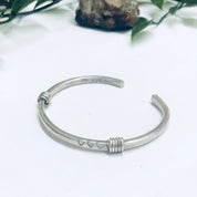 Vintage Silver Cuff Bracelet, Thin Cuff Bracelet, Simple Vintage Jewelry, Small Cuff Bracelet