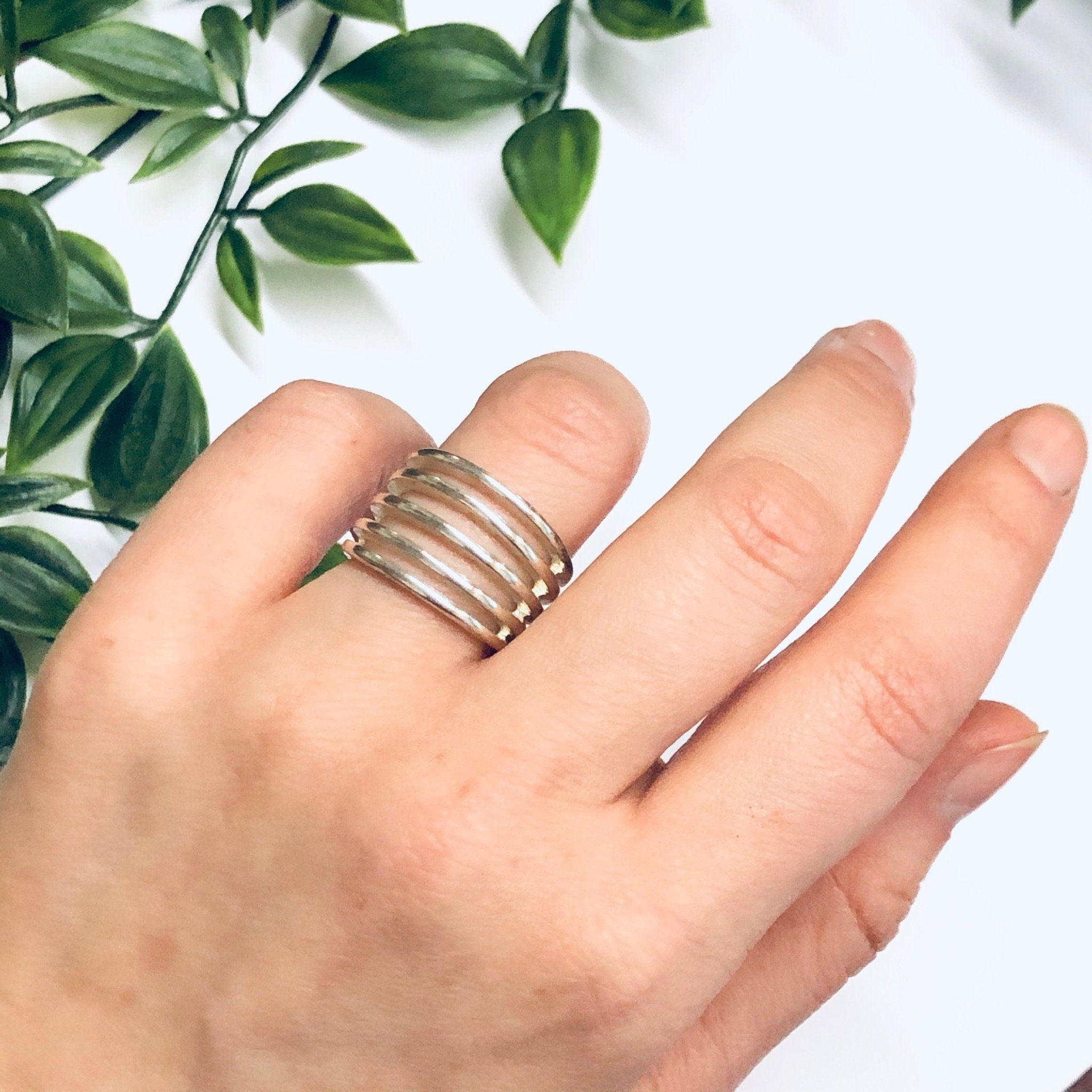 Vintage Silver Cut Out Ring, Silver Stacking Ring, Minimalist Jewelry, Statement Ring, Thick Band Ring