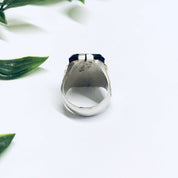 Vintage Silver Ring with Black Stone, Vintage Cocktail Ring, Large Silver Ring, Black and Silver Jewelry, Statement Ring