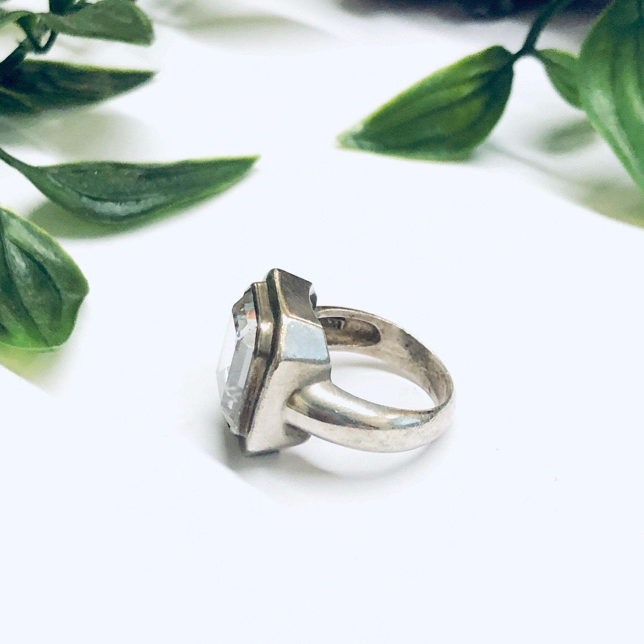 Large Silver Cocktail Ring, Statement Ring, Vintage Silver Ring, Unique Jewelry, Promise Ring