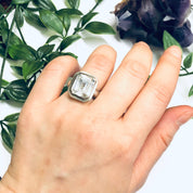 Large Silver Cocktail Ring, Statement Ring, Vintage Silver Ring, Unique Jewelry, Promise Ring