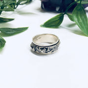 Vintage Silver Spinner Ring, Dragon Spinner Ring, Dragon Jewelry, Meditation Ring, Thin Band Ring
