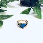 Vintage Gold Toned Ring with Purple Stone, Gold Filled Ring, Unique Jewelry, Statement Ring, Blue Stone Ring