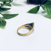 Vintage Gold Toned Ring with Purple Stone, Gold Filled Ring, Unique Jewelry, Statement Ring, Blue Stone Ring