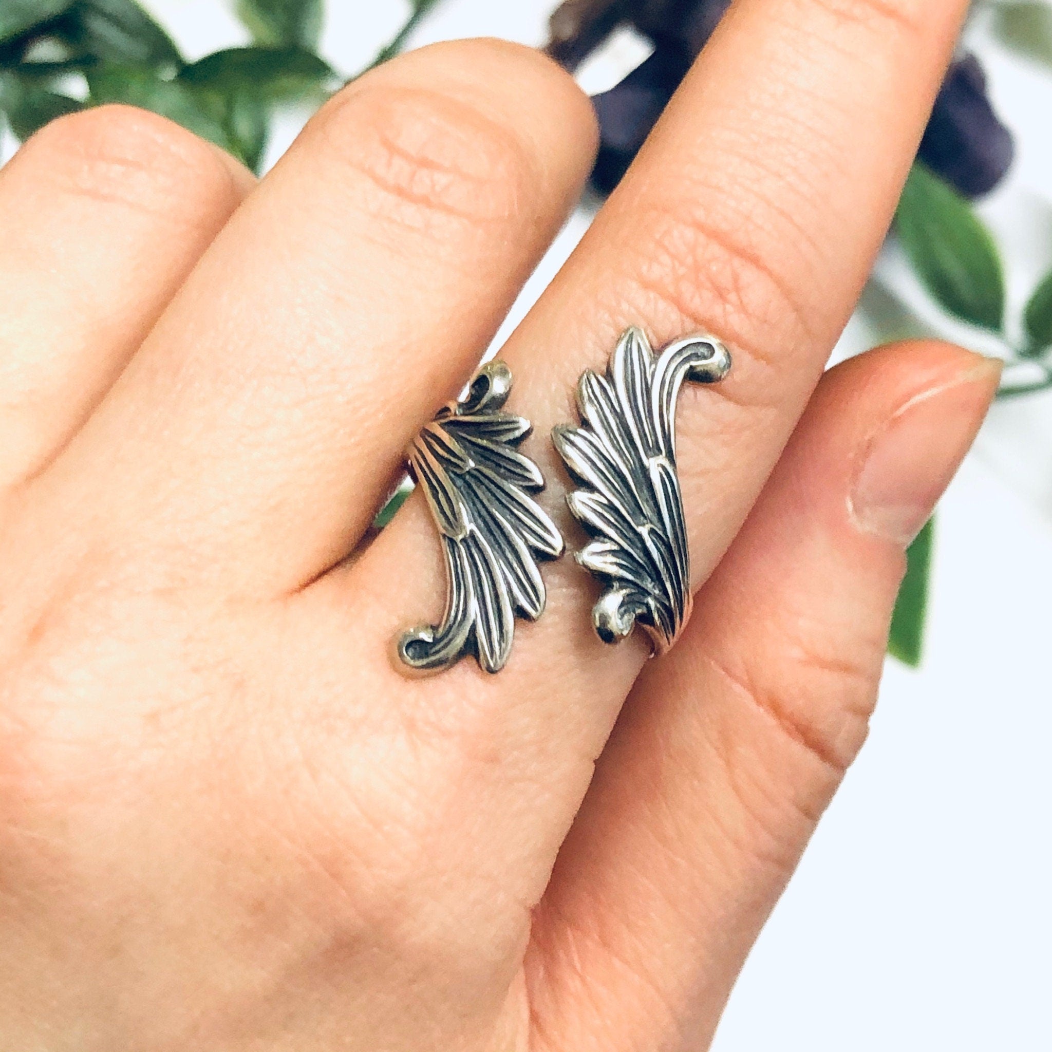 Vintage Silver Swirl Ring, Unique Vintage Ring, US Size 9 Ring, Vintage Jewelry, Statement Ring