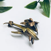 Vintage Flower Brooch, Gold Filled Pin, Silver Brooch, Gold and Silver Pin, Floral Jewelry