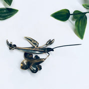 Vintage Flower Brooch, Gold Filled Pin, Silver Brooch, Gold and Silver Pin, Floral Jewelry