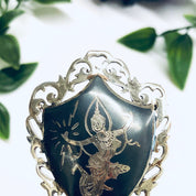 Signed Amfarco Siam Sterling Brooch, Siam Sterling Jewelry, Goddess Brooch, Mekkala Pin, Goddess of Lightening, Silver Pin