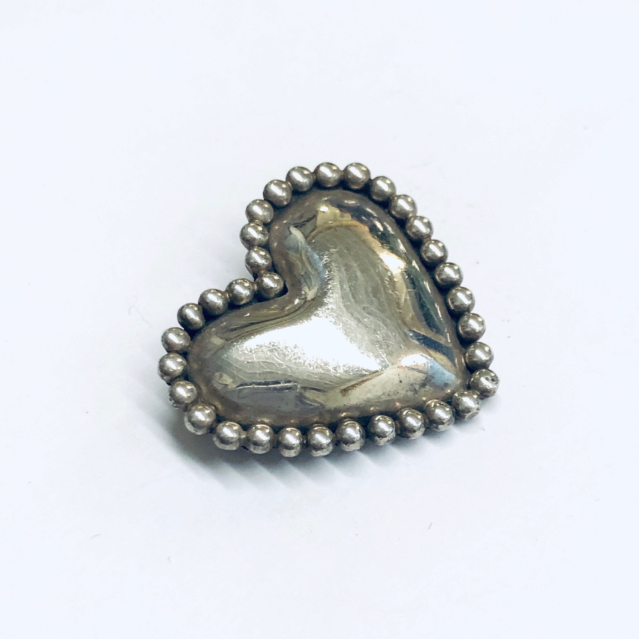 Signed Sue B Heart Pin, Silver Heart Brooch, Vintage Heart Pin, Heart Jewelry, Small Heart Brooch