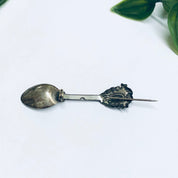 Silver Spoon Brooch, Small Spoon Pin, Vintage Spoon Pin, Unique Spoon, Cutlery Jewelry, Vintage Jewelry