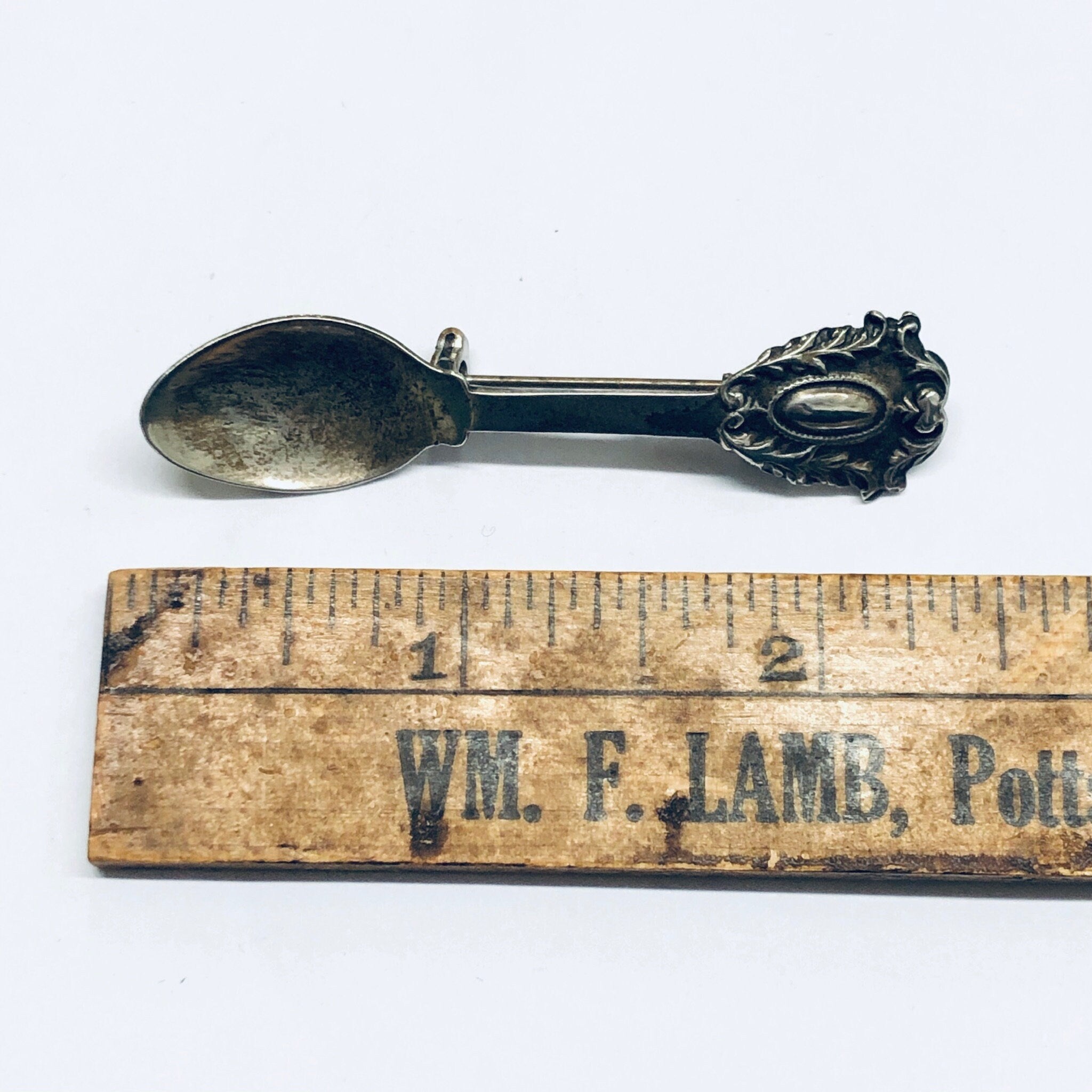 Silver Spoon Brooch, Small Spoon Pin, Vintage Spoon Pin, Unique Spoon, Cutlery Jewelry, Vintage Jewelry