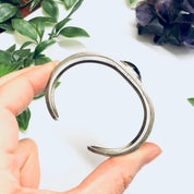 Vintage Silver Cuff Bracelet with Onyx Stone, Vintage Silver Cuff, Onyx Jewelry, Large Silver Cuff, Vintage Bracelet