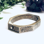 Chunky Vintage Bangle Bracelet, Unique Silver Bracelet, Silver Bangle Bracelet, Geometric Silver Jewlery