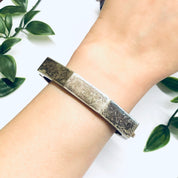 Chunky Vintage Bangle Bracelet, Unique Silver Bracelet, Silver Bangle Bracelet, Geometric Silver Jewlery