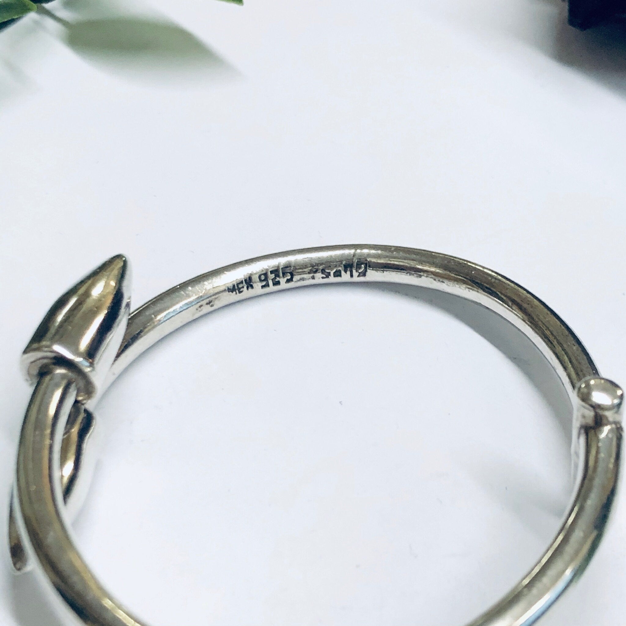 Vintage Silver Bangle Bracelet, Spike Bracelet, Bracelet with Spikes, Unique Jewelry, Wrap Bracelet