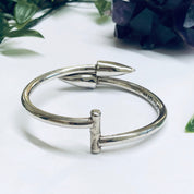Vintage Silver Bangle Bracelet, Spike Bracelet, Bracelet with Spikes, Unique Jewelry, Wrap Bracelet