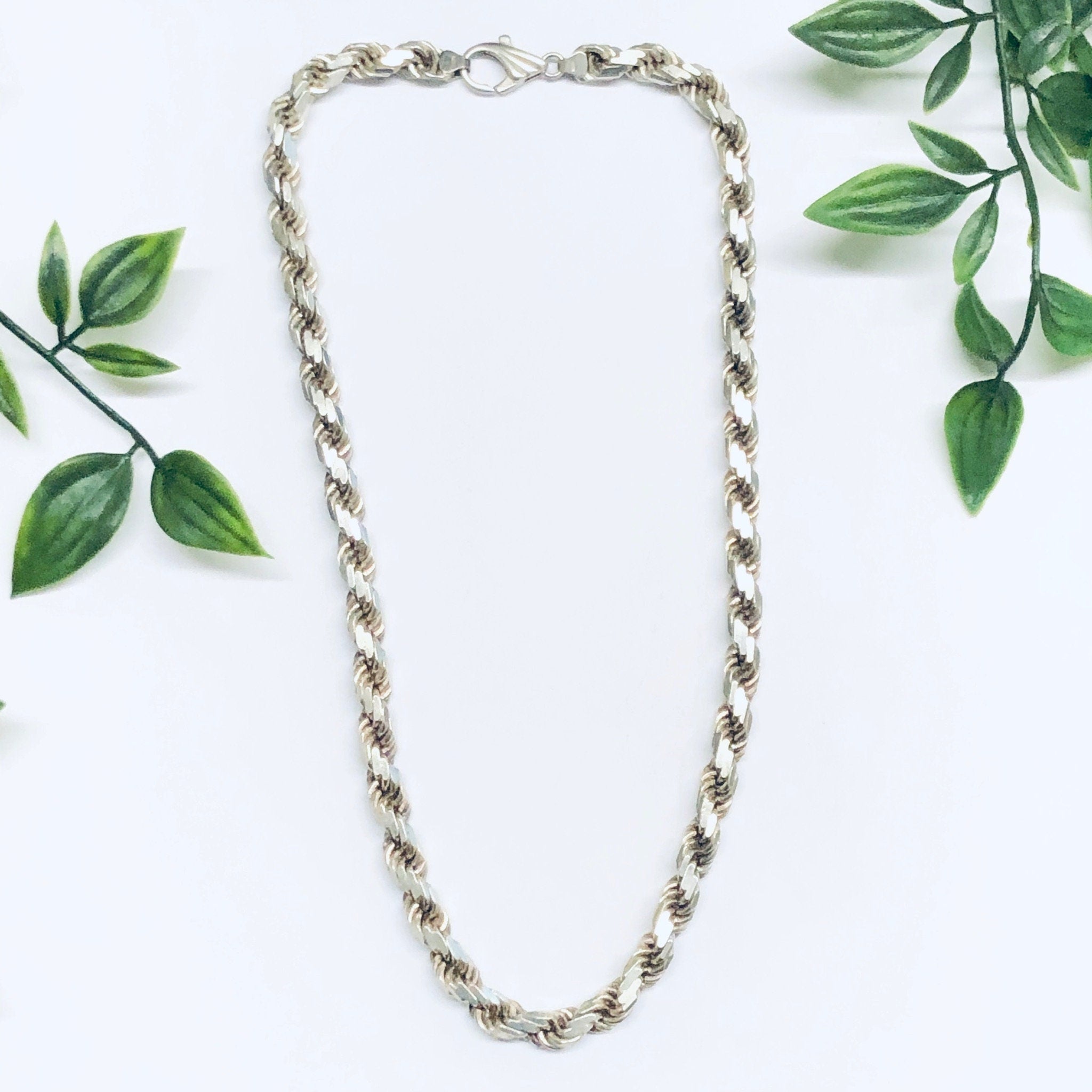 Thick Vintage Silver Chain, Heavy Silver Chain, Vintage Rope Chain, Thick Chain, Vintage Necklace, Statement Jewelry