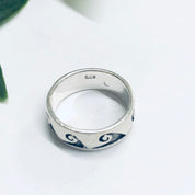 Vintage Silver Wave Ring, Wave Design Ring, Band Ring, Ring with Waves, Wavy Jewelry