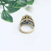 Vintage 14K Gold Ring with Opal Gemstone, Opal Flower Ring, 14K Yellow Gold, Yellow Gold Jewelry, Unique Ring, Floral Design Ring