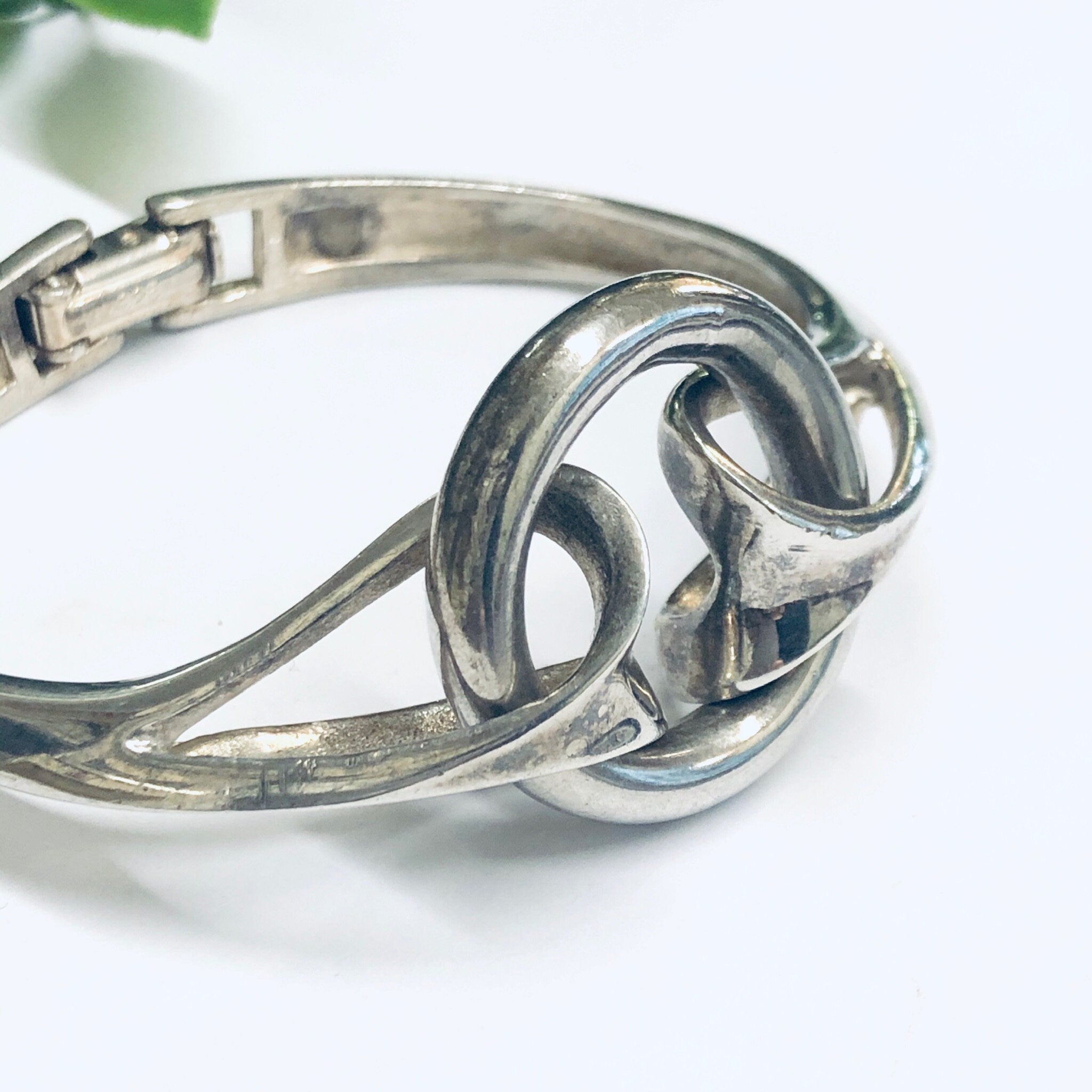 Vintage Silver Bracelet, Unique Silver Jewelry, Brutalist Style Jewelry, Bangle Bracelet,