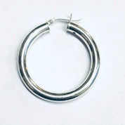 Silver Hoop Earrings, Medium Sized Hoop Earring, Silver Hoops, Hollow Hoop Earrings, Pierced Ears, Silver Earrings