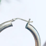 Silver Hoop Earrings, Medium Sized Hoop Earring, Silver Hoops, Hollow Hoop Earrings, Pierced Ears, Silver Earrings