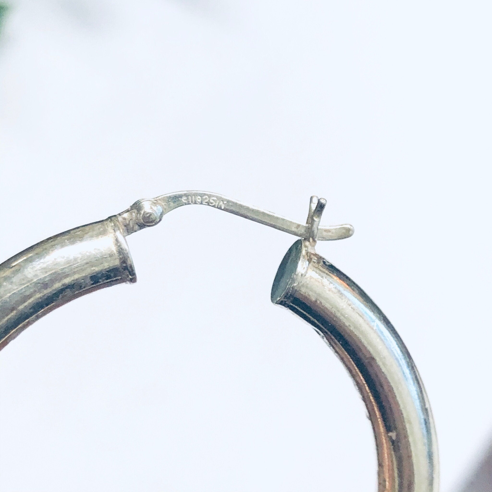 Silver Hoop Earrings, Medium Sized Hoop Earring, Silver Hoops, Hollow Hoop Earrings, Pierced Ears, Silver Earrings