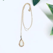Opal and Gold Necklace, Vintage Opal Pendant, Small Opal Pendant, 14K Gold Chain, Teardrop Opal, 14K Gold Necklace