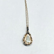Opal and Gold Necklace, Vintage Opal Pendant, Small Opal Pendant, 14K Gold Chain, Teardrop Opal, 14K Gold Necklace