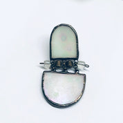Vintage Clip On Earrings, Mother of Pearl Earrings, Valentines Day Gift, Vintage Costume Jewelry, Beaded Earrings